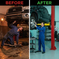 12000 Lbs Extra Height 167Inch 2 Post Lift Two Post Car Lift AK-M120 Auto Lift Car Lift Hoist 2 Post Car Lift (Extra Height, Red) — Before & After