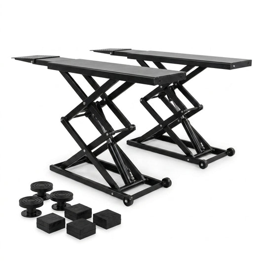 Car Lift, 7,000 Lbs. Capacity Portable Car Lift, 26.8 In. Max. Height, Carbon Steel Truck Lift with 120-Volt Power Unit — Studio Shot