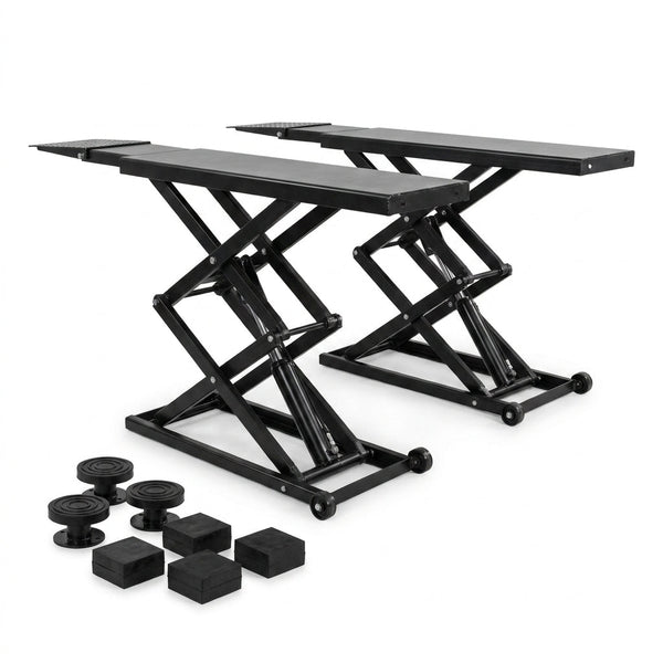 Car Lift, 7,000 Lbs. Capacity Portable Car Lift, 26.8 In. Max. Height, Carbon Steel Truck Lift with 120-Volt Power Unit — Studio Shot